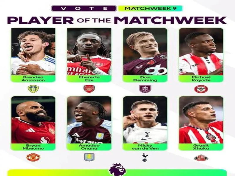 英超本轮最佳球员候选：埃泽、皮克福德、桑托斯入选